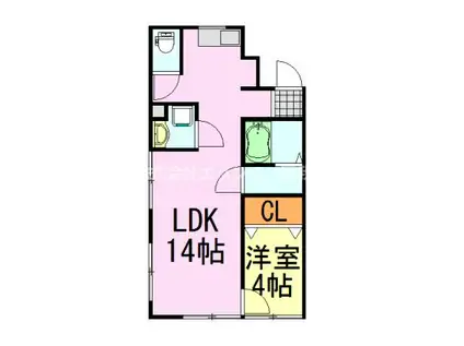 ビレッジハウス市場町(1LDK/2階)の間取り写真