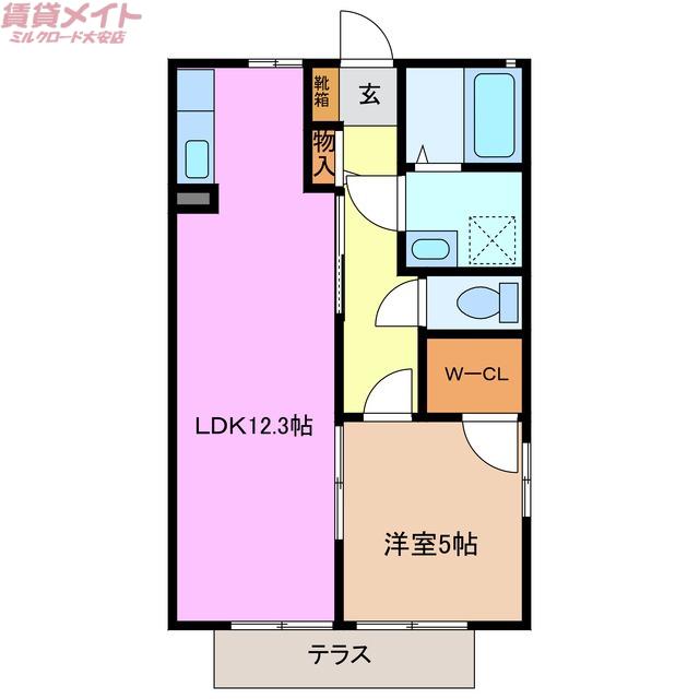 エルピス(1LDK/1階)の間取り写真