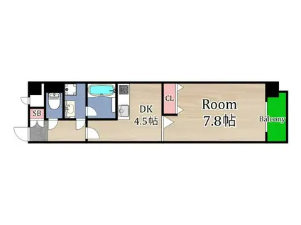 KURISE諏訪(1DK/3階)の間取り写真