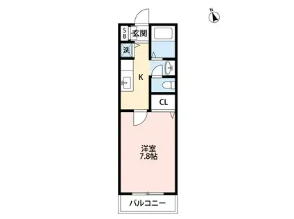 プロローグ蓮台寺(1K/1階)の間取り写真