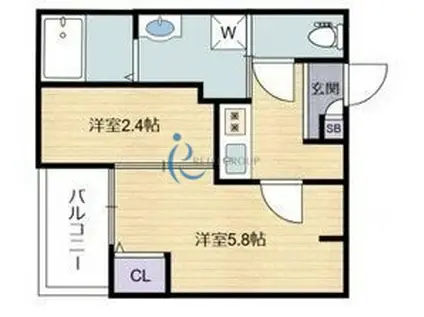 エヌエムキャトフヴァンディセット(2K/2階)の間取り写真