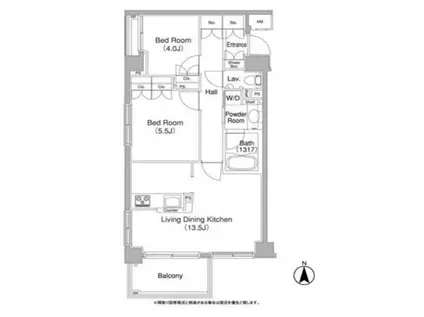 コンフォリア西早稲田(2LDK/3階)の間取り写真