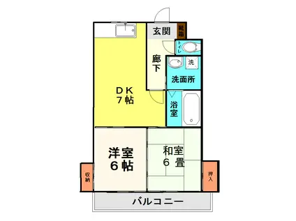 エルドラドRI(2DK/2階)の間取り写真