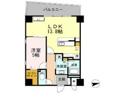 CP HOLMES(1LDK/5階)の間取り写真