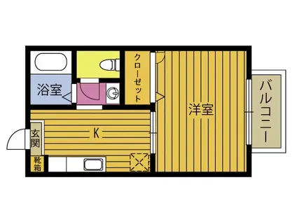 グランドヒル大道(1K/2階)の間取り写真