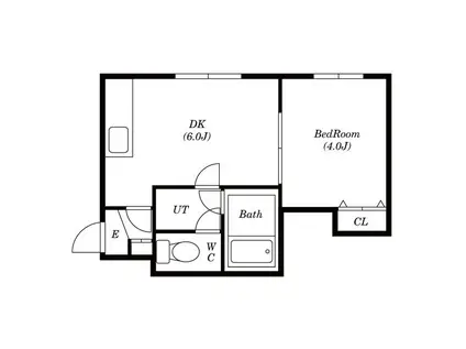 ラハイナ18(1DK/2階)の間取り写真