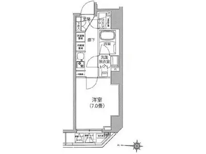 アイル グランディール錦糸町(1K/6階)の間取り写真