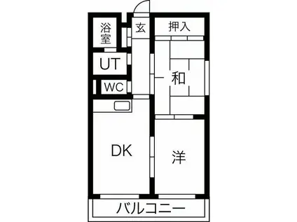 プラチナマンション北21条(2DK/3階)の間取り写真