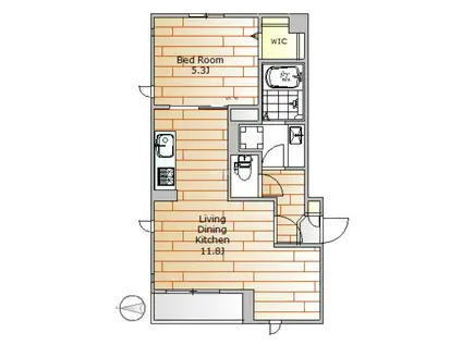 セジュール下馬(1LDK/2階)の間取り写真