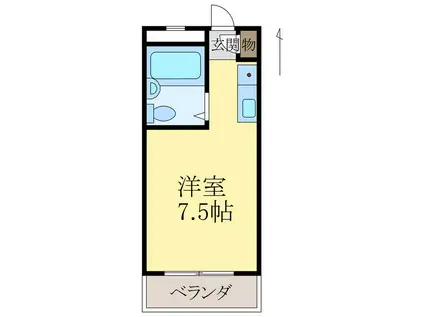 グランパレI(ワンルーム/1階)の間取り写真