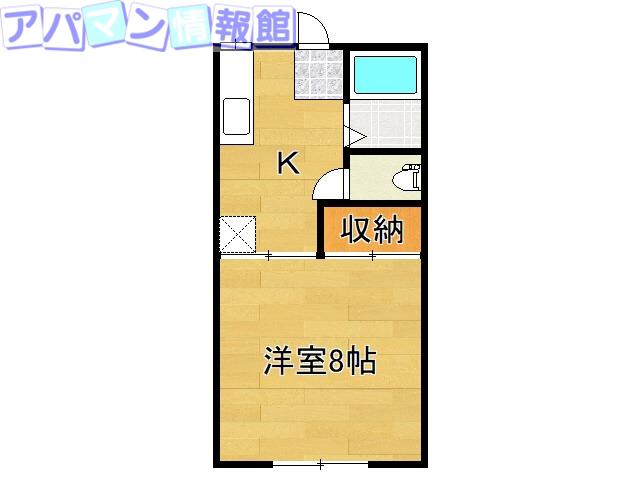 コーポあさひ(1K/1階)の間取り写真