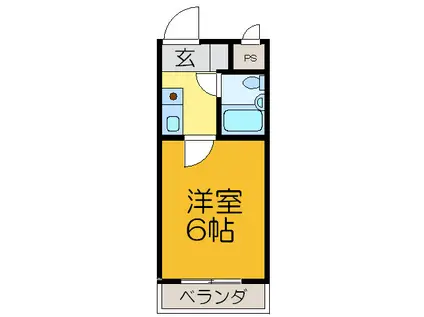 CASTLEイースト(1K/5階)の間取り写真