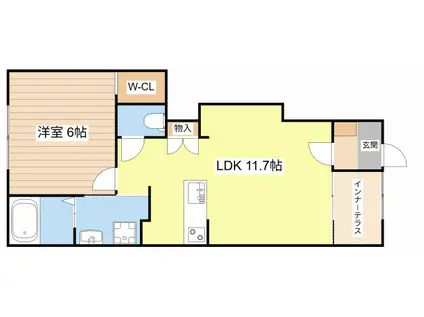 FORTUNA(1LDK/1階)の間取り写真