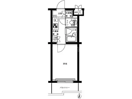 ルーブル蒲田本町(1K/5階)の間取り写真