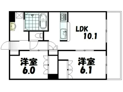 JUNE BERRY(2LDK/1階)の間取り写真