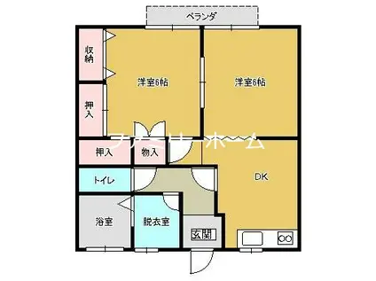 ロテュース(2DK/2階)の間取り写真