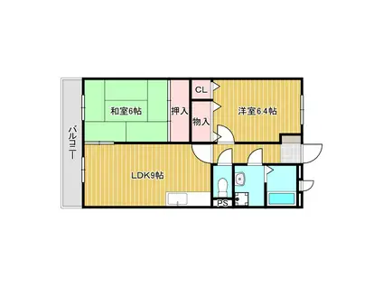 カーサベガ(2LDK/3階)の間取り写真