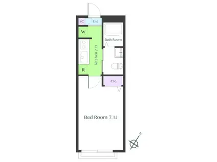 ピノ・カンポ(1K/1階)の間取り写真