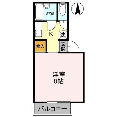 ニフティ・テン(1K/2階)の間取り写真