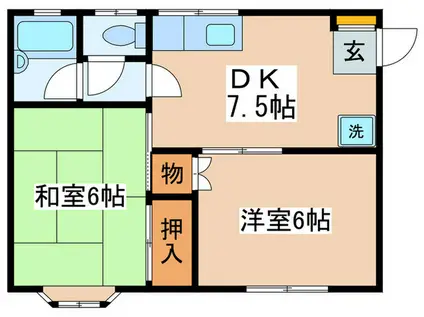 ファミリアハイツ立川(2DK/1階)の間取り写真