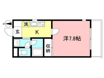 ブランドール(1K/1階)の間取り写真