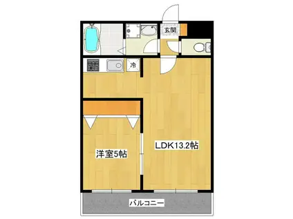 レジデンスヴァンティアン(1LDK/2階)の間取り写真