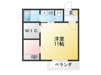 エスペランサ ミカド(1K/2階)の間取り写真