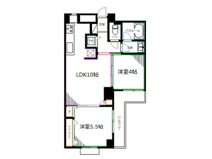 モナーク松庵(2LDK/2階)の間取り写真