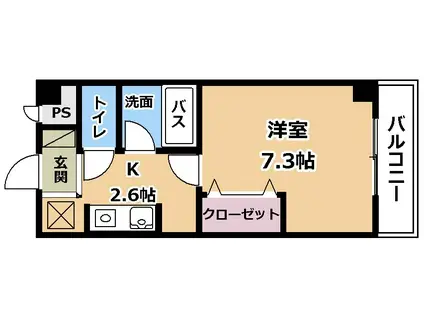 ひまわり壱番館(1K/4階)の間取り写真