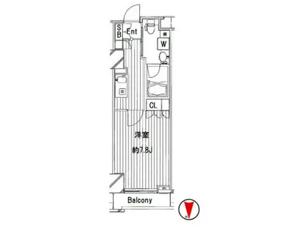 フィールA渋谷FEEL A渋谷(1K/8階)の間取り写真