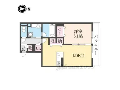 クレリアA棟(1LDK/3階)の間取り写真