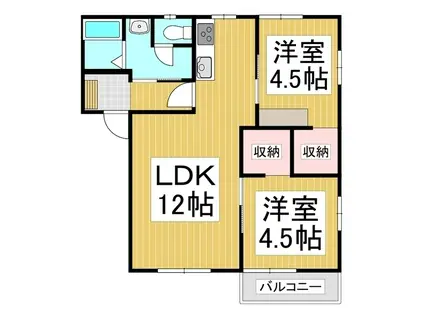 フレグランス長土呂N(2LDK/1階)の間取り写真