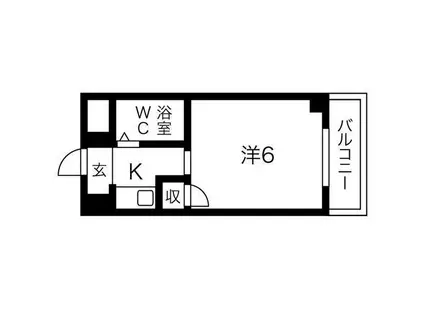 アクシス東加古川(1K/2階)の間取り写真