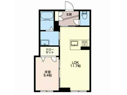 マストテラス稽古町(1LDK/1階)の間取り写真