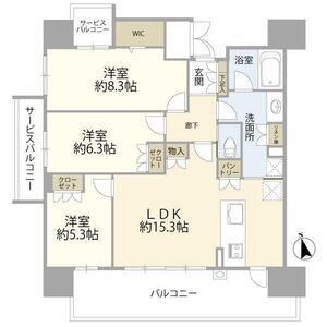 リフローレ豊田十塚(3LDK/6階)の間取り写真