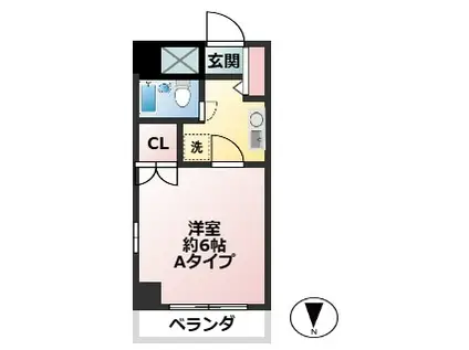 藤和シティコープ八王子並木町(1K/4階)の間取り写真