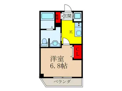 PARK HILLS 池田 LIEN(1K/13階)の間取り写真