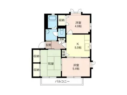 アクアビットC(3K/2階)の間取り写真