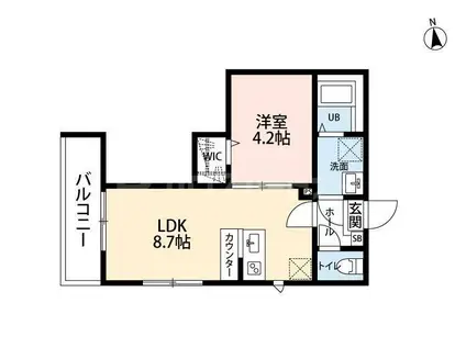 流山市南流山8丁目III(1LDK/2階)の間取り写真