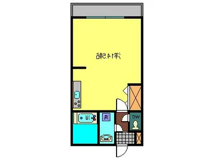 サンハイム霧島 B棟(ワンルーム/3階)の間取り写真