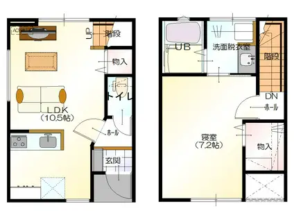 D-BOX中央公園(1LDK/1階)の間取り写真