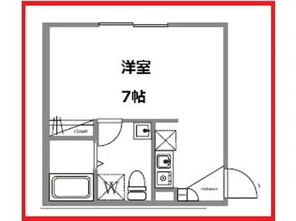 クラウディア シバマタ(ワンルーム/1階)の間取り写真