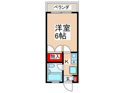 クリプトメリア(1K/2階)の間取り写真