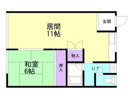 ビーチ合浦A(1LDK/2階)の間取り写真