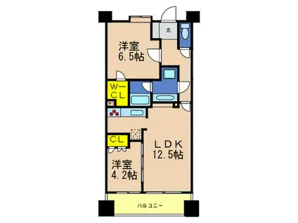 アーバネックス三宮磯辺通(2LDK/11階)の間取り写真