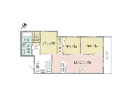 ヘーベルVILLAGEひばりが丘ヘーベルヴィレッジひば(3LDK/2階)の間取り写真