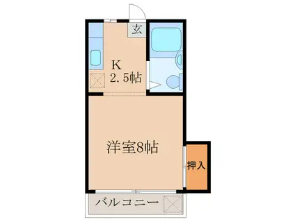 メゾン白水(ワンルーム/3階)の間取り写真