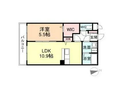 ユーミー下大久保(1LDK/1階)の間取り写真