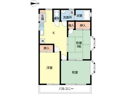 グランパレス田中(3DK/2階)の間取り写真