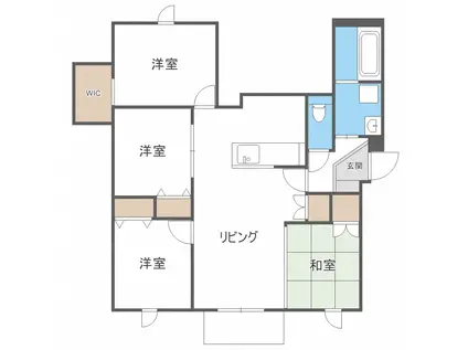 タウンハウス山鼻(4LDK/2階)の間取り写真